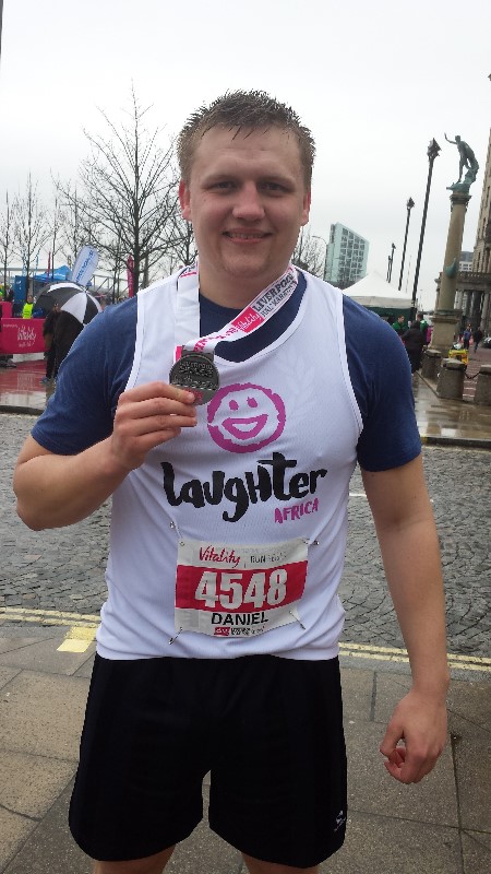 Dan Crompton from Wigan who ran in the Liverpool Half-Marathon on Sunday 29th March 2015. He has the huge honour of being Laughter Africa's first ever marathon runner! 